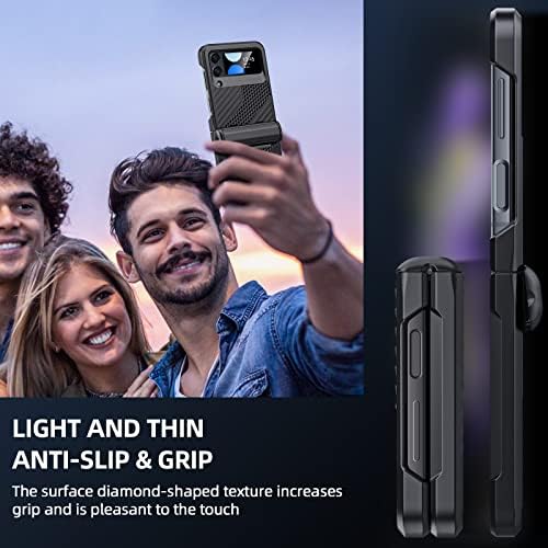CENMASO za Samsung Galaxy Z Flip 4 futrola, Z Flip 4 futrola sa zaštitom šarki, [vojna zaštita od pada] robusna izdržljiva neklizajuća