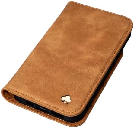 Porter Riley-kožna torbica za iPhone 12 Mini . Premium stalak od prave kože / poklopac/novčanik/Flip slučaj sa [Slotovi za kartice]